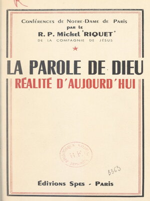 cover image of La parole de Dieu, réalité d'aujourd'hui
